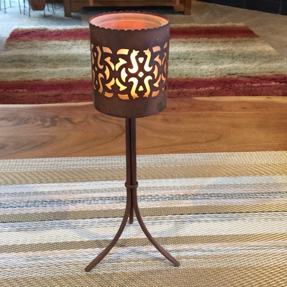 Copper candle holder